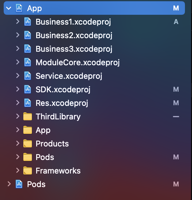 Xcode-MultiProject